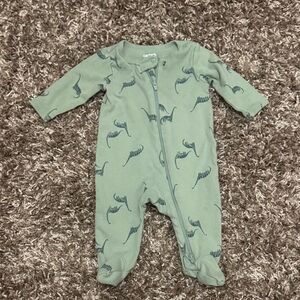 Carter's Teal Dinosaur Print Kids Footie